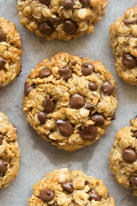 Vegan Oatmeal Chocolate Chip Cookies, Beaming Baker, Peanut Butter Oatmeal Chocolate Chip, Vegan Oatmeal Cookies, Butter Oatmeal Cookies, Flourless Cookies, Vegan Oatmeal, Gluten Free Chocolate Chip Cookies, Gluten Free Oatmeal