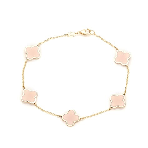 14K SOLID YELLOW GOLD PINK FOUR LEAF CLOVER BRACELETHere is a Beautiful , delicate and simple, yet classy Clover bracelet . This is 14k Solid Yellow Gold. ( We do not sell filled or plated jewelry) Perfect for everyday use.Clover Dimension : 10mm Chain Length : 7 Inches Bracelet Weight : 1.9gr --NICE THICK CHAIN WITH LOBSTER CLAW--Absolutely stunning. Comes in a gift box. Nice Jewelry, Kendra Scott Bracelet Clover, Pink Clover Bracelet, 4 Clover Bracelet, Bracelet Clover, Green Clover Bracelet, Golf Jewelry, Clover Jewelry Four Leaf, Star Wedding Band