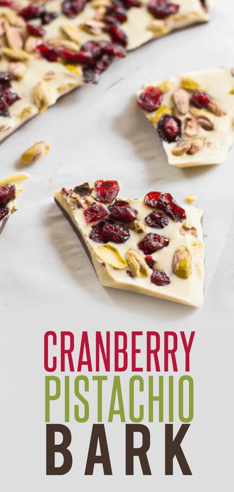 Cranberry Pistachio Bark | Wholefully Cranberry Pistachio Bark, White Chocolate Bark Recipes, Pistachio Bark, Christmas Bark Recipes, Christmas Bark, White Chocolate Bark, Chocolate Bark Recipe, Homemade Limoncello, Cranberry Pistachio