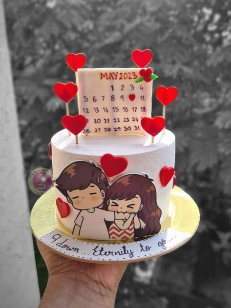 Couple Birthday Cake Ideas, Couple Cake Designs, Couple Anniversary Cake, Anniversary Theme Cake, Simple Anniversary Cakes, 1st Anniversary Cake, Birthday Cake For Boyfriend, Anniversary Cake Designs, Cake For Boyfriend