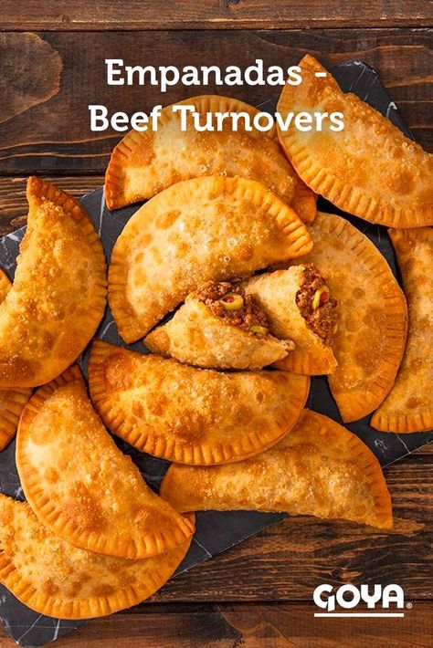 Goya Empanadas Recipe, Empanada Dough For Frying, Empanadas Beef, Goya Recipe, Empanadas Recipe Dough, Easy Empanadas Recipe, Baked Empanadas, Beef Empanadas Recipe, Empanada Dough