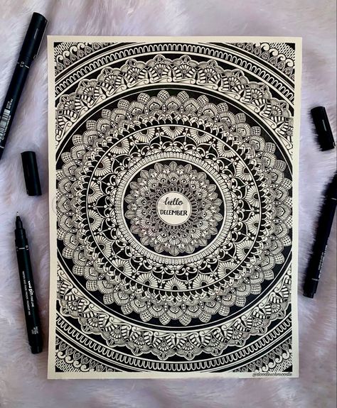 A soothing and calming Mandala design drawn on A4 size of paper Mandala Art On A4 Size Paper, A4 Size Mandala Art, A4 Size Paper, Mandala Art Therapy, Mandala Art Lesson, Abstract Art Painting Diy, Pencil Art Drawings, Art Lesson, Calendar Template