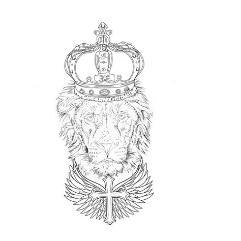 Crown Tattoo Stencil, Lion With Crown Tattoo, Ankle Tattoo Cover Up, Lion Stencil, Lion With Crown, Lion Crown, Stencil Outline, Tablet Samsung, Lion Tattoo Design