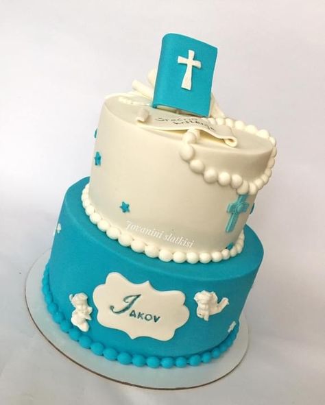 Torta za krstenje (baptism cake) Torta Za Krstenje, Cake For Boy, Baptism Cake, Cakes For Boys, Holy Communion, Bday Party, How To Make Cake, Ladies Day, Birthday Cake