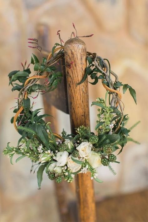 Pew Ends, Floral Crown Wedding, Rustic Flower Girls, Organic Wedding, Wedding Wreaths, Rustic Flowers, Flower Crowns, Wedding Aisle, Wedding Crown