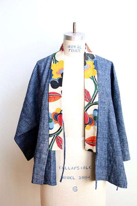 Kimono Outer, Felled Seam, Patchwork Clothes, Flat Felled Seam, Mode Kimono, By Any Means Necessary, Diy Vetement, Batik Fashion, Light Weight Jacket