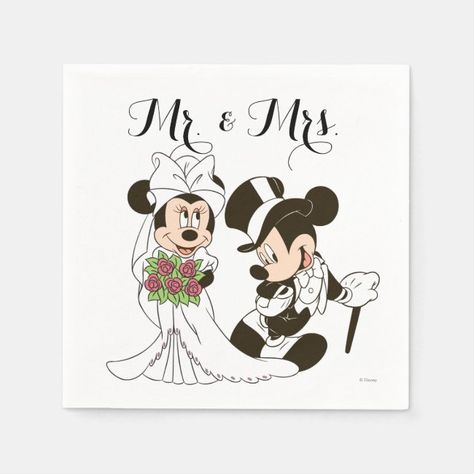 Mickey & Minnie Wedding  Getting Married Paper Napkin #affiliate , #AFF, #Wedding, #Married, #Paper, #Minnie, #Shop Barbie Three Musketeers, Minnie Mouse Wedding, Wedding Paper Napkins, Wedding Artwork, Disney Inspired Wedding, Wedding Reception Planning, Personalized Paper Napkins, Disney Colors, Disney Coloring Pages