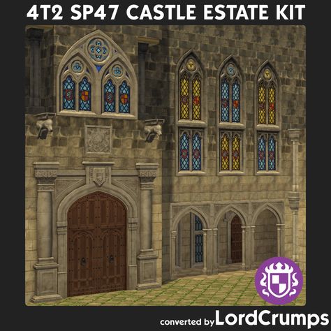 The Sims 2 Cc, Foundation Texture, Sims Medieval, Sims Inspiration, Castle Estate, Theme Harry Potter, Floor Trim, Los Sims, Sims 4 Cc Furniture