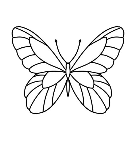 Butterfly Embroidery Pattern Templates, Butterfly Drawing Outline, Butterfly Tattoo Stencil, Butterfly Outline, Flower Pattern Drawing, Tattoo Outline Drawing, Doodle Art Journals, Diy Bead Embroidery, Butterfly Tattoo Designs