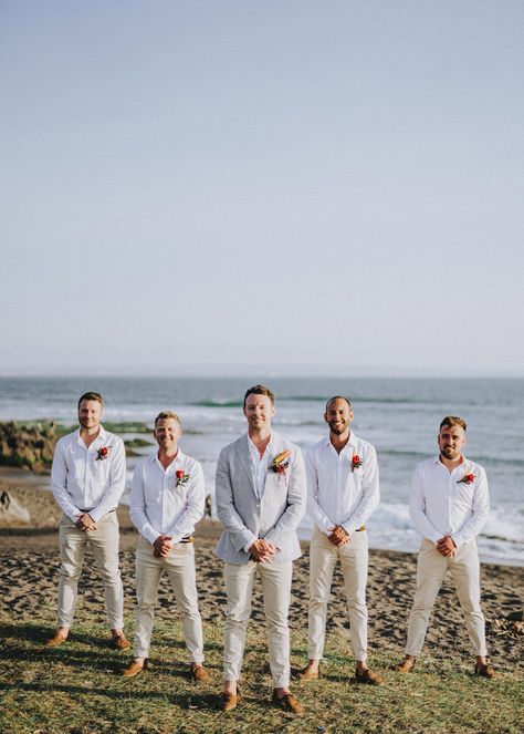 Bali Wedding Groomsmen, Bali Groomsmen Attire, Mens Attire Beach Wedding, Groomsmen Attire Tropical, Tropical Groom Attire, Tropical Wedding Groomsmen, Tropical Groomsmen Attire, Beach Groomsmen Attire, Groomsmen Beach Attire