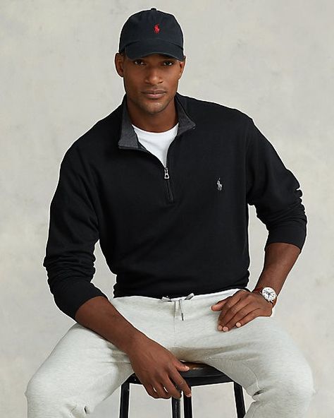 Polo Quarter Zip Outfit, Ralph Lauren Quarter Zip Outfit, Quarter Zip Outfit Men, Quarter Zip Outfit, Quarter Zip Men, Polo Quarter Zip, Ralph Lauren Quarter Zip, Jumper Outfit, Ralph Lauren Pullover