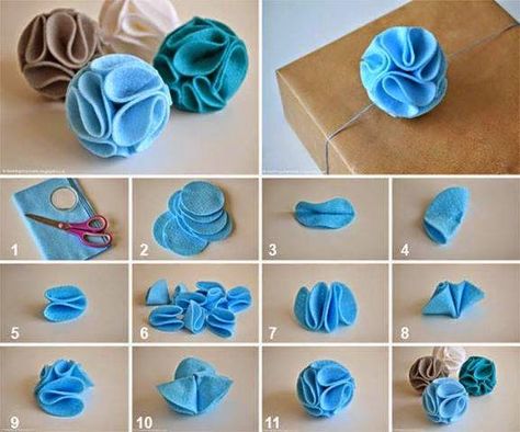 Felt Flowers Patterns, Felt Flowers Diy, Making Fabric Flowers, Fabric Flower Tutorial, Fabric Flowers Diy, Denim Crafts, Flower Diy Crafts, Textile Jewelry, Paper Beads