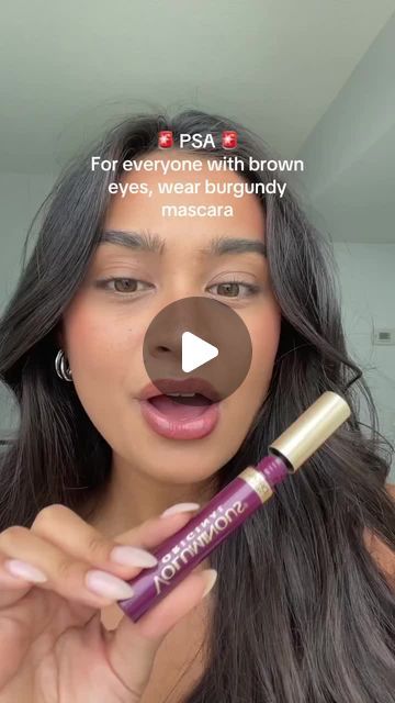 Kaela Gordon on Instagram: "Not sure how I didn’t use burgundy mascara before 

#mascara #makeup #lorealparispartner" Purple Mascara Makeup, Burgundy Eyeliner Brown Eyes, Purple Mascara Brown Eyes, How To Do Mascara Perfectly, Maroon Mascara, Burgundy Mascara Brown Eyes, Best Mascara For Length And Volume, Burgundy Mascara, Eyeliner Brown Eyes