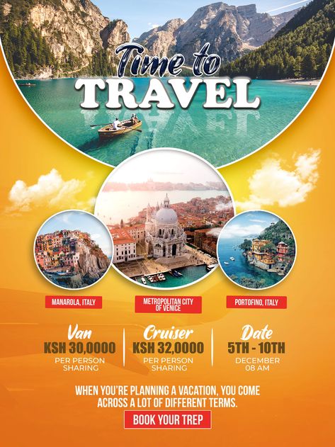 Travel Timeline Design, Tour Travel Social Media Post, Traveling Creative Ads, Travel Offers Design, Travel Creative Ads Design, Cover Post Design, Travel Flyers Design, Traveling Poster Design, Travel Posters Design