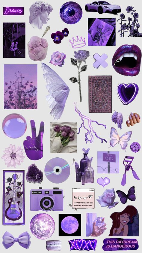 Purple Aesthetic Printable, Purple Stickers Printable, Purple Scrapbook, Purple Scrapbook Ideas, Purple Stickers Aesthetic Printable, Purple Collage, Cute Stickers Aesthetic Purple, Purple Design For Scrapbook, Purple Scrapbook Stickers