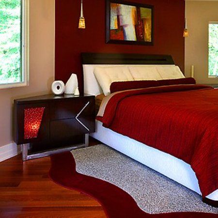 good color scheme Red Bedroom Walls, Red Bedroom Design, Red Accent Wall, Red Bedroom Decor, Red Bedroom, Inspired Furniture, Bedroom Wall Colors, Bedroom Walls, Bedroom Red