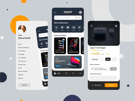 Amazon iOS App Redesign by Abhishek Prakash ✪ App Design Ideas, App Case Study, App Redesign, Mobile Ux, Ux App Design, Website Banner Design, Adaptive Design, Apps Design, Good Advertisements