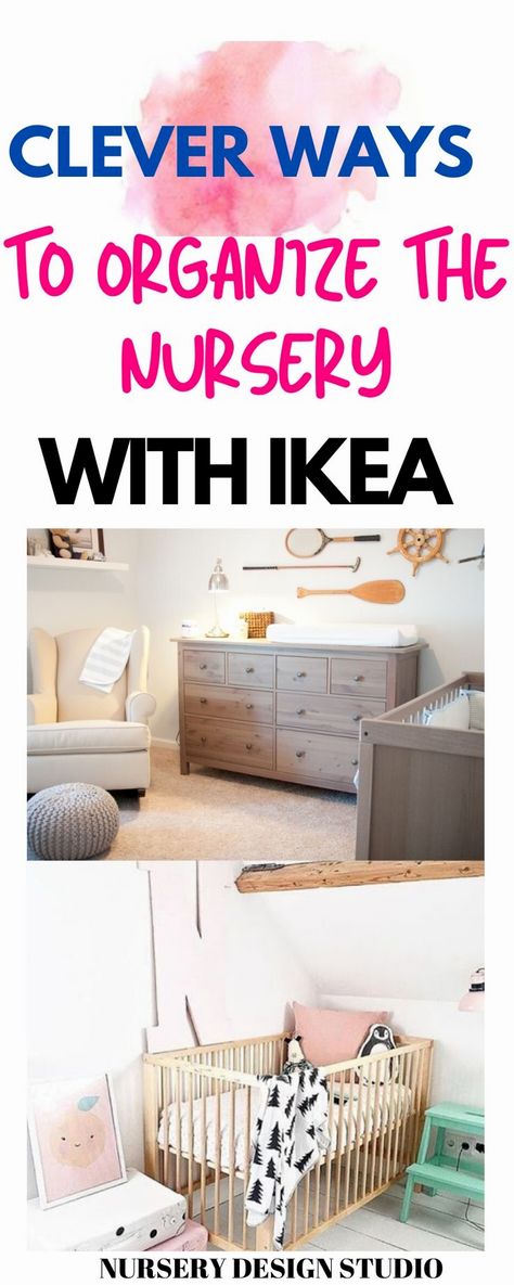 #nursery #nurseryideas #nurserydecor Ikea Nursery Ideas, Shared Nursery Ideas, Nursery Storage Ideas, Nursery Wall Shelf, Ikea Kitchen Hacks, Nursery Organization Ideas, Boys Nursery Ideas, Nursery Dresser Organization, Nursery Ideas Neutral