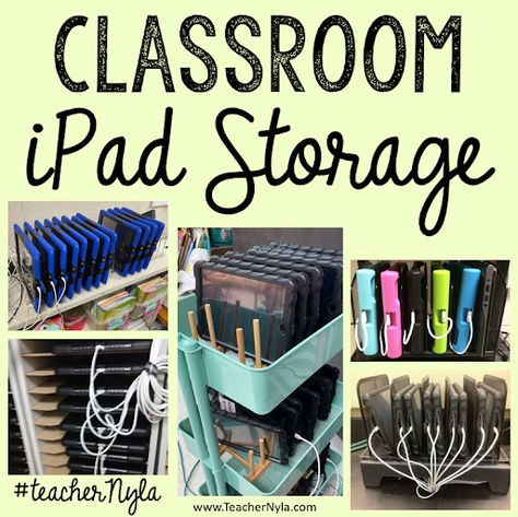 iPad Charging Stations for the Classroom Diy Ipad Charging Station Classroom, Ipad Holder Classroom, Ipad Charger Station, Ipad Station Classroom, Ipad Storage Ideas, Tablet Storage Ideas Charging Stations, Classroom Ipad Storage Ideas, Ipad Organization Classroom, Classroom Laptop Charging Station