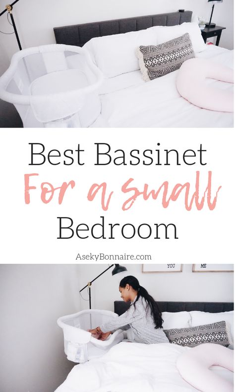 Bassinet For Small Spaces, Bassinet In Parents Room Ideas, Next To Bed Bassinet, Bassinet Set Up In Parents Room, Co Sleeping Bassinet, Beside The Bed Bassinet, Small Space Bassinet, Bedside Bassinet Set Up, Bassinet In Parents Room