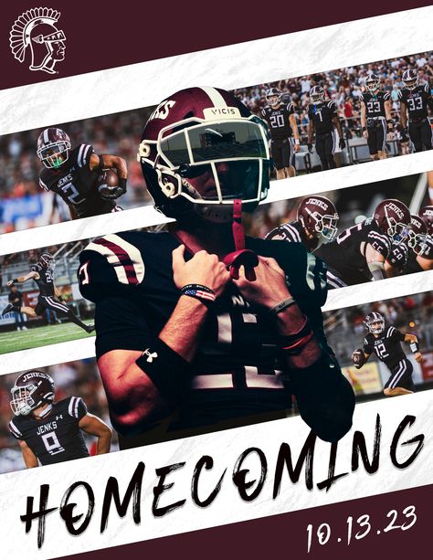 Printed program cover for 2023 Homecoming / Jenks Trojan Football Homecoming Graphic Design, Homecoming Football Game, Homecoming Football, Trojans Football, 2023 Homecoming, Sports Design Ideas, Football Homecoming, Sports Graphics, High School Football