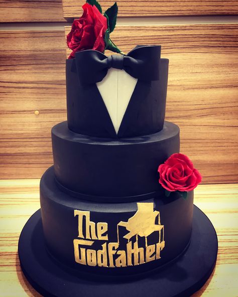 The GodFather! The Godfather Cake Birthday, The Godfather Cake Ideas, Godfather Birthday Theme, Godfather Party Ideas, The Godfather Birthday Theme, Mafia Cake Ideas, The Godfather Party Theme, Godfather Theme Party Ideas, Godfather Birthday Party