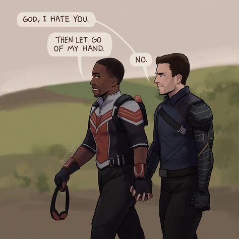 Sambucky Fanart, Winter Falcon, Marvel Ships, Marvel Couples, Kind Photo, Winter Soldier Bucky, Sam Wilson, Avengers Comics, Marvel Fan Art