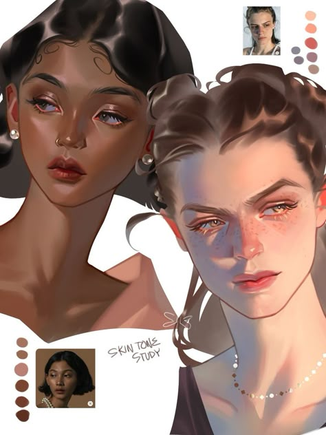 얼굴 드로잉, 얼굴 그리기, Digital Art Beginner, Art Help, Art Study, Digital Painting Tutorials, Art Style Inspo, Process Art, Anatomy Art