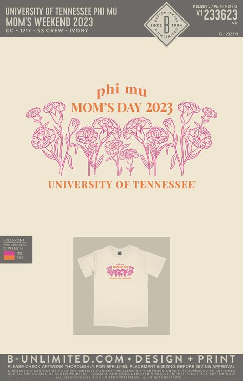 Phi Mu Shirts, Sorority Tshirt Designs, Sorority Family, Sorority Rush Themes, Moms Weekend, Sorority Poses, Sorority Sisterhood, Sorority Merchandise, Sorority Pr