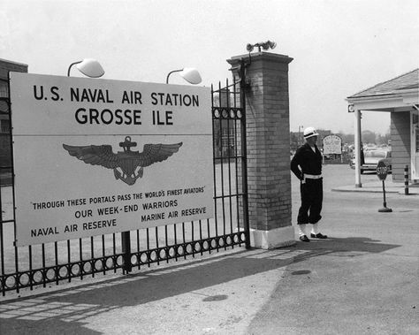 Naval Air Station Grosse Ile | Military History of the Upper Great Lakes Grosse Ile Michigan, Wyandotte Michigan, Detroit History, Pure Michigan, Detroit Michigan, Great Lakes, Military History, Historic Homes, Abandoned Places