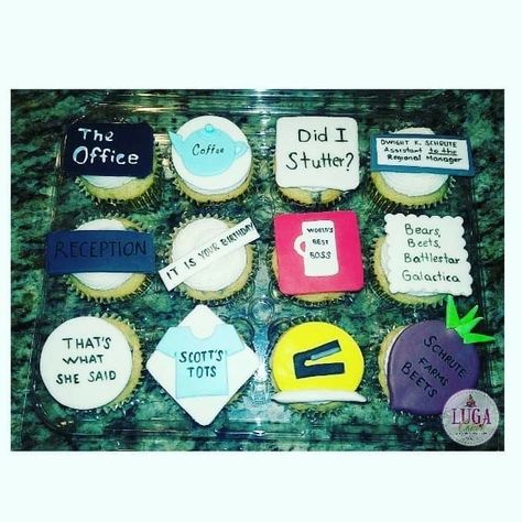 The Office cupcakes Office Themed Party, Best Of The Office, The Office Show, Cupcakes Ideas, Office Themes, Office Birthday, Office Coffee, Office Party, Office Parties