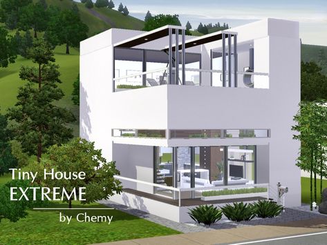 The Sims Resource - Tiny House EXTREME Sims 4 Tiny House, Small Tiny House, Ts3 Cc, Free Sims, Best Sims, The Sims 3, The Sims Cc, Bedroom Loft, Cc Sims