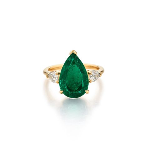 Emerald and Diamond Ring | Fine Jewels | 2022 | Sotheby's Dimond Ring, Pear Earrings, Bluish Green, Fine Jewels, Girly Jewelry, Emerald Ring, High Jewelry, Ring Designs, Emerald