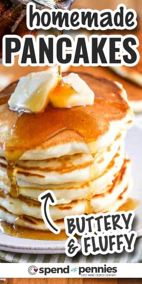 Pre Made Pancake Mix Recipe, Cake Flour Pancakes Recipes, Buttery Pancake Recipe, Home Made Pancake Batter, Simple Pancakes 3 Ingredients, Pan Cakes Recipe Homemade Easy, Sprite Pancakes, Diy Pancake Mix Easy, How To Make Pancakes Easy Recipes