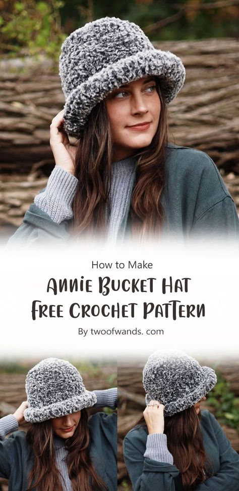 We’ll introduce you to the Annie Bucket Hat - a delightful crochet pattern offered by twoofwands.com that’s not only fashionable but also free! Crochet Hats Free Pattern Ladies, Chunky Crochet Hat, Crochet Adult Hat, Crochet Hat With Brim, Crochet Winter Hats, Easy Crochet Hat, Hat Tutorial, Crochet Hat Free, Crochet Hats Free Pattern