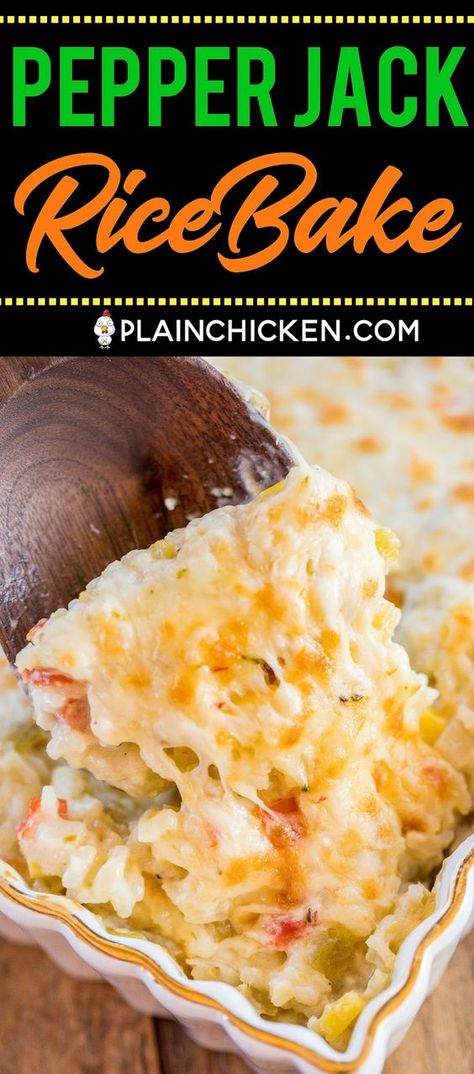 Pepper Jack Mexican Rice, Recipes With Cream Of Celery Soup Main Dishes, Chicken Pepper Jack Cheese Recipes, Pepper Jack Rice Bake, Canned Vegetable Side Dishes, Bell Pepper Side Dish Recipes, Cream Of Celery Recipes, Pepperjack Cheese Recipes, Cheese Rice Recipe