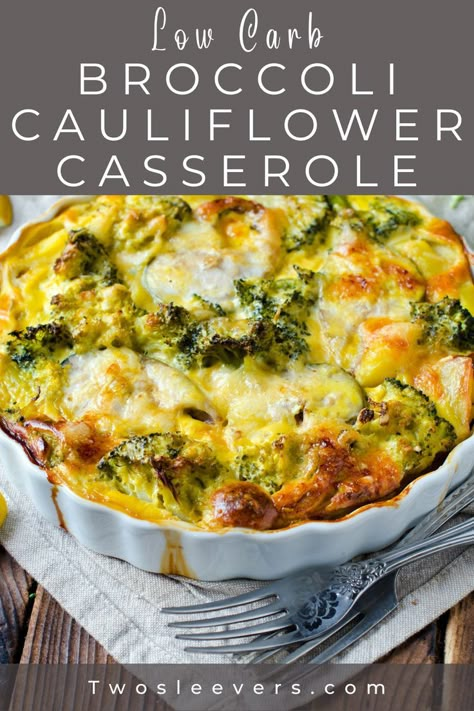 Broccoli Cauliflower Casserole is the ultimate low carb side dish! Packed with flavor and topped with bubbly cheese, you'll want this at your dinner table every night of the week. Brocolli And Cauliflower Casserole, Broccoli And Cauliflower Side Dish, Broccoli Cauliflower Recipes, Cauliflower Recipes Low Carb, Roasted Broccoli And Cauliflower, Cauliflower And Broccoli Cheese, Broccoli Cauliflower Casserole, Los Carb, Cauliflower Side Dish