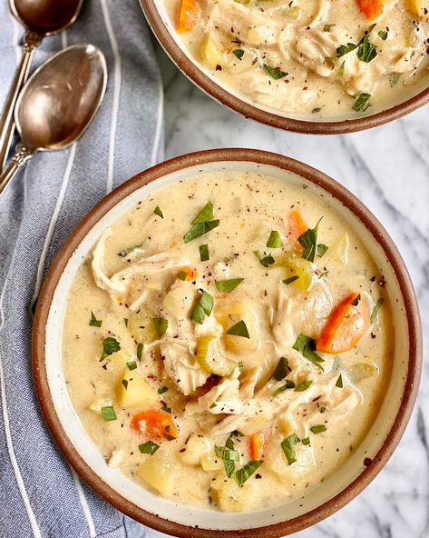 Creamy Chicken Potato Soup, Chicken Potato Soup, Creamy Soup Recipes, Chicken Potato, Creamy Chicken Soup, Creamy Tomato Soup, Potato Soup Recipe, Chicken Potatoes, Creamy Soup