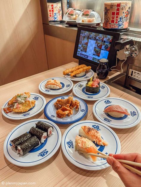 Kura Sushi, Sushi Belt, Sushi Conveyor Belt, Conveyor Belt Restaurant, Revolving Sushi Bar, Revolving Sushi, Sushi Guide, Japan Sushi Aesthetic, Conveyor Belt Sushi