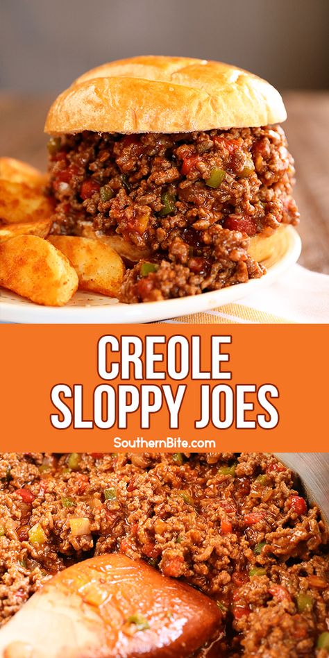 These Creole Sloppy Joes are a fun, kicked-up version of the classic sandwich that's packed with even more flavor!  The best part is you probably have just about everything you need for this recipe already in your pantry. #Sponsored by @tonychacheres Cajun Sloppy Joes, Sloppy Joe’s, Sloppy Joe Bar, Sloppy Joe Recipes, Loose Meat, Creole Food, Sloppy Joe Recipe, Loose Meat Sandwiches, Homemade Sloppy Joes