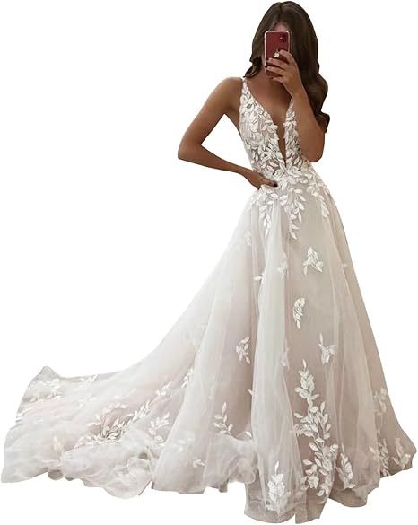 Amazon.com: SYYS Mermaid Wedding Dress for Bridal 2024 Women's Lace Appliques Vintage V Neck Wedding Dresses Ball Gowns SYYS020 : Clothing, Shoes & Jewelry Sweetheart Wedding Gown, Dresses For Bride, Wedding Dress Necklace, Bridal Dresses Vintage, Beach Bridal Dresses, Satin Bridal Gowns, Boho Wedding Gowns, Off Shoulder Wedding Dress, Satin Wedding Gown