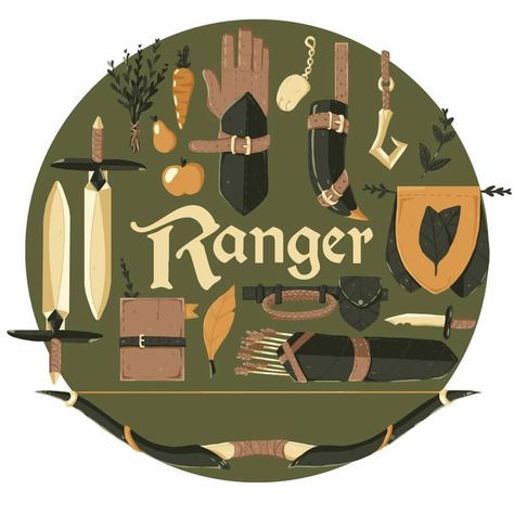 Dungeons And Dragons Fighter, Druid Background, Dnd Poster Design, D&d Illustration, D D Aesthetic, Dungeons And Dragons Art Illustrations, Ttrpg Aesthetic, Ranger Aesthetic Dnd, Ranger Dnd Aesthetic