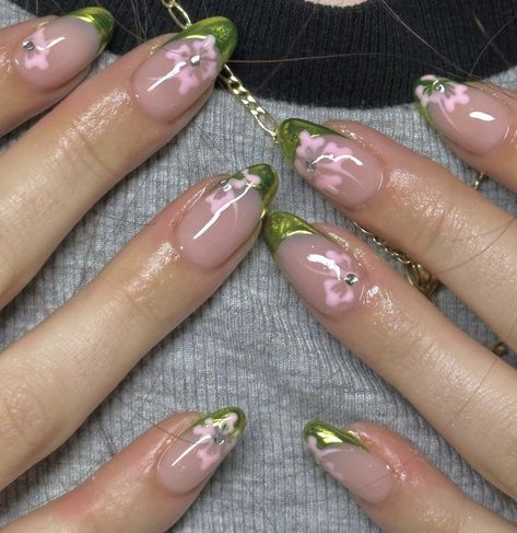 Cute Simple Nails, Nagel Tips, Green Nail, Summery Nails, Her Nails, Pretty Gel Nails, Soft Nails, Nail Jewelry, Fire Nails