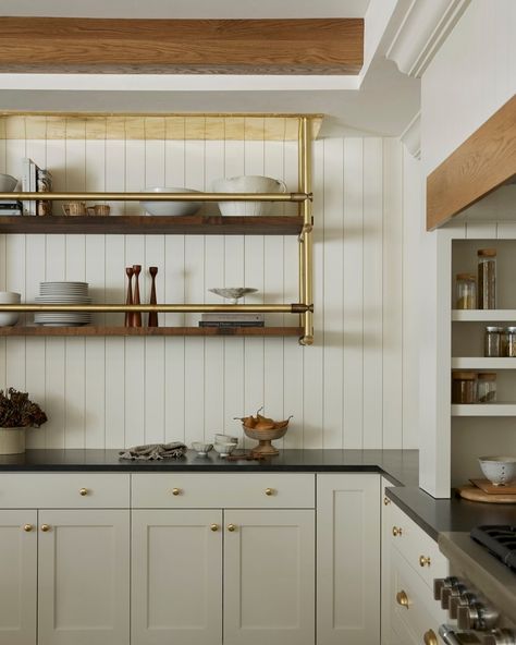 KITCHENS • Instagram Shelving In Kitchen, W Design Collective, Timeless Interior Design, Tongue And Groove Panelling, Southern Design, Custom Shelving, W Design, Timeless Interiors, Open Kitchen Shelves