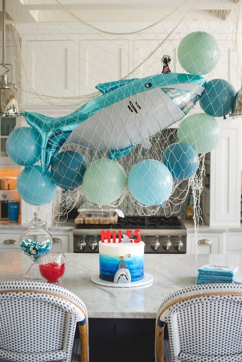 Jawsome Shark, Ocean Birthday Party, Shark Themed Birthday Party, Beach Birthday Party, Ocean Birthday, Shark Birthday Party, Pool Birthday, Sea Birthday Party, Shark Party