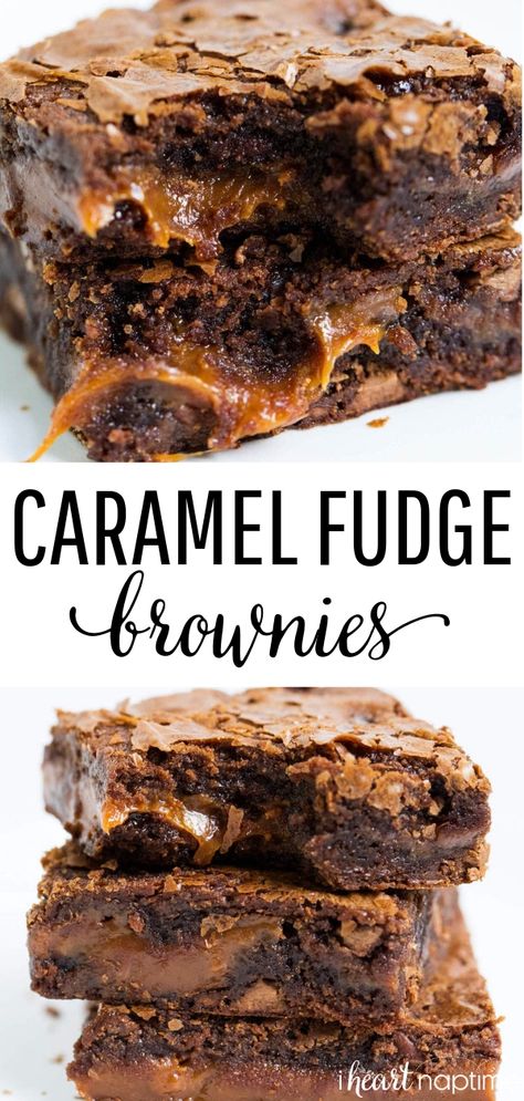 Brownies Caramel, Caramel Brownies Recipe, Fudge Caramel, Easy Chocolate Fudge, Smores Dessert, Resep Brownies, Coconut Dessert, Gooey Caramel, Caramel Fudge