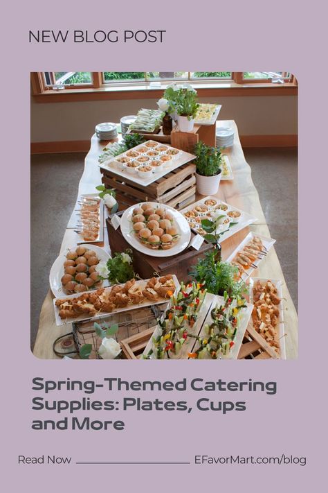 New Blog Alert 🚨 Bringing you all the tips and tricks for Spring catering! After you're inspired, shop everything you need in one place at EFavorMart 🥳 #partysuppplies #partycups #springparty #tablecloths #tablerunners #cateringtips #partytips #partyinspo #eventdecor #partydecor Garden Buffet Table Ideas, Garden Party Catering, Garden Party Buffet Table, Garden Wedding Buffet, Event Buffet Decor, Catering Setup Ideas, Wedding Buffet Set Up, Garden Party Set Up, Appetizer Display Ideas Presentation