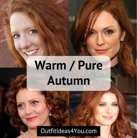 Warm Autumn / Pure Autumn Pure Autumn Palette, True Autumn Red Hair, Chestnut Eyes, Color Analysis Quiz, Warm Autumn Color Palette, Golden Skin Tone, Hazel Green Eyes, Your Color Style, Autumn Color Palette