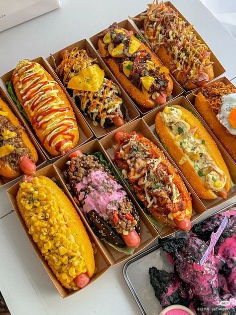 Hotdogs Aesthetic, Hot Dog Recipe, Kue Macaroon, Catering Ideas Food, Hot Dog Recipes, Makanan Diet, Delicacy Food, Food Therapy, Yummy Comfort Food