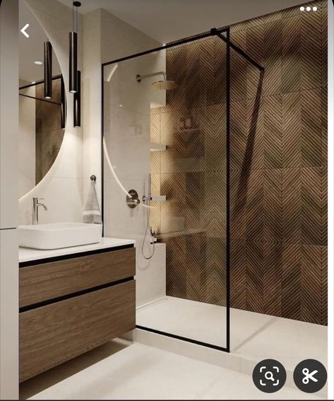 Boho Bathroom Design Ideas, Contemporary Shower Ideas, Boho Loft Ideas, Modern Bathroom Shower Ideas, Bathroom Ideas Minimalist, Boho Modern Bathroom, Bathroom Ideas Boho, Modern Wood Bathroom, Contemporary Bathroom Ideas